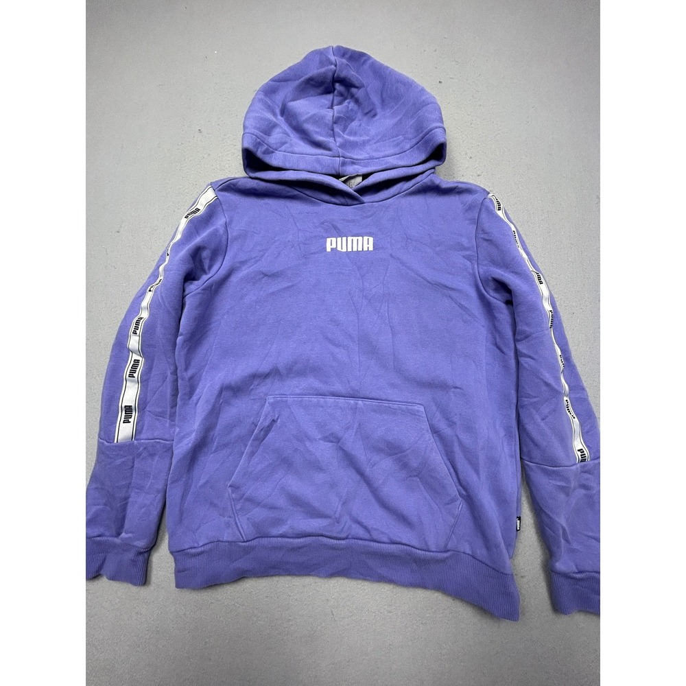 Puma Hoodie Fleece Jersey Purple Tape Logo Medium M Womens